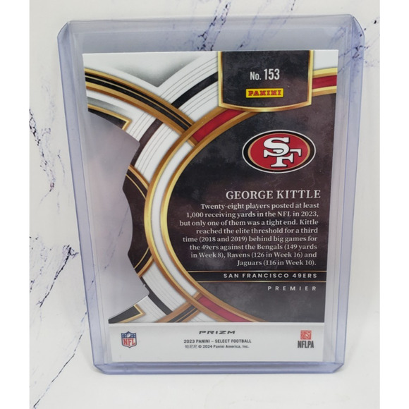 2023 Panini Select Premier Level George Kittle #153 Silver Prizm Die-Cut - Picture 2 of 4